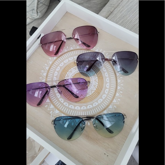 New boutiqBig Aviator  OVERSIZED Metal Gradient Women Sunglasses Shadz GAFAS new - Picture 2 of 4